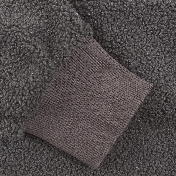 Gymshark Borg Gray Faux Sherpa Hoodie Womens Sz L - Picture 8 of 9